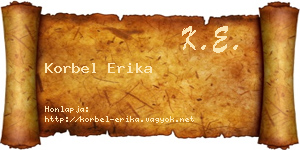 Korbel Erika névjegykártya